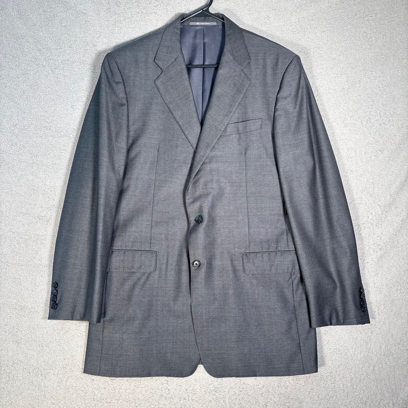 Hickey Freeman 2 Pc Suit Mens 42 Long Loro Piana Super 130's Wool Madison Gray